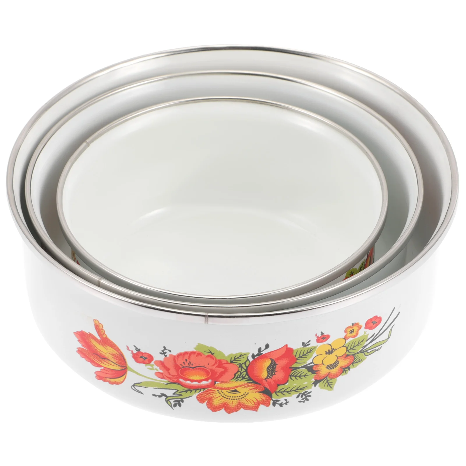 

Bowl Enamel Bowls Mixing Lidsenamelware Serving Basin Set Vintagesoup Pasta Salad Wash Popcorn Large Dish Ceramic Ware Dessert
