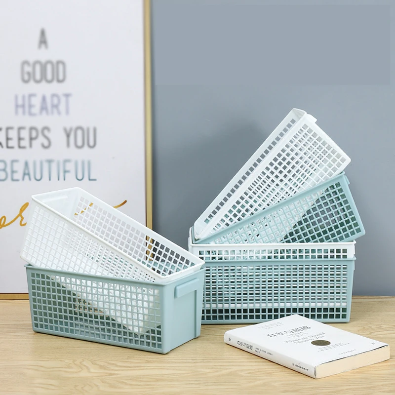 

Miscellaneous Box Storage Box Plastic Basket Storage Basket Desktop Storage Basket Snack Storage Hollow Rectangular Basket