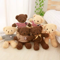 new arrive 30cm lovely teddy bear plush toys stuffed soft animal with clothes kawaii dolls for kids baby children valentine gift