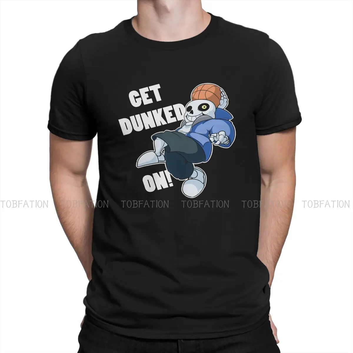 

Sans GET DUNKED ON Hip Hop TShirt Undertale Game Casual T Shirt 100% Cotton T-shirt For Adult