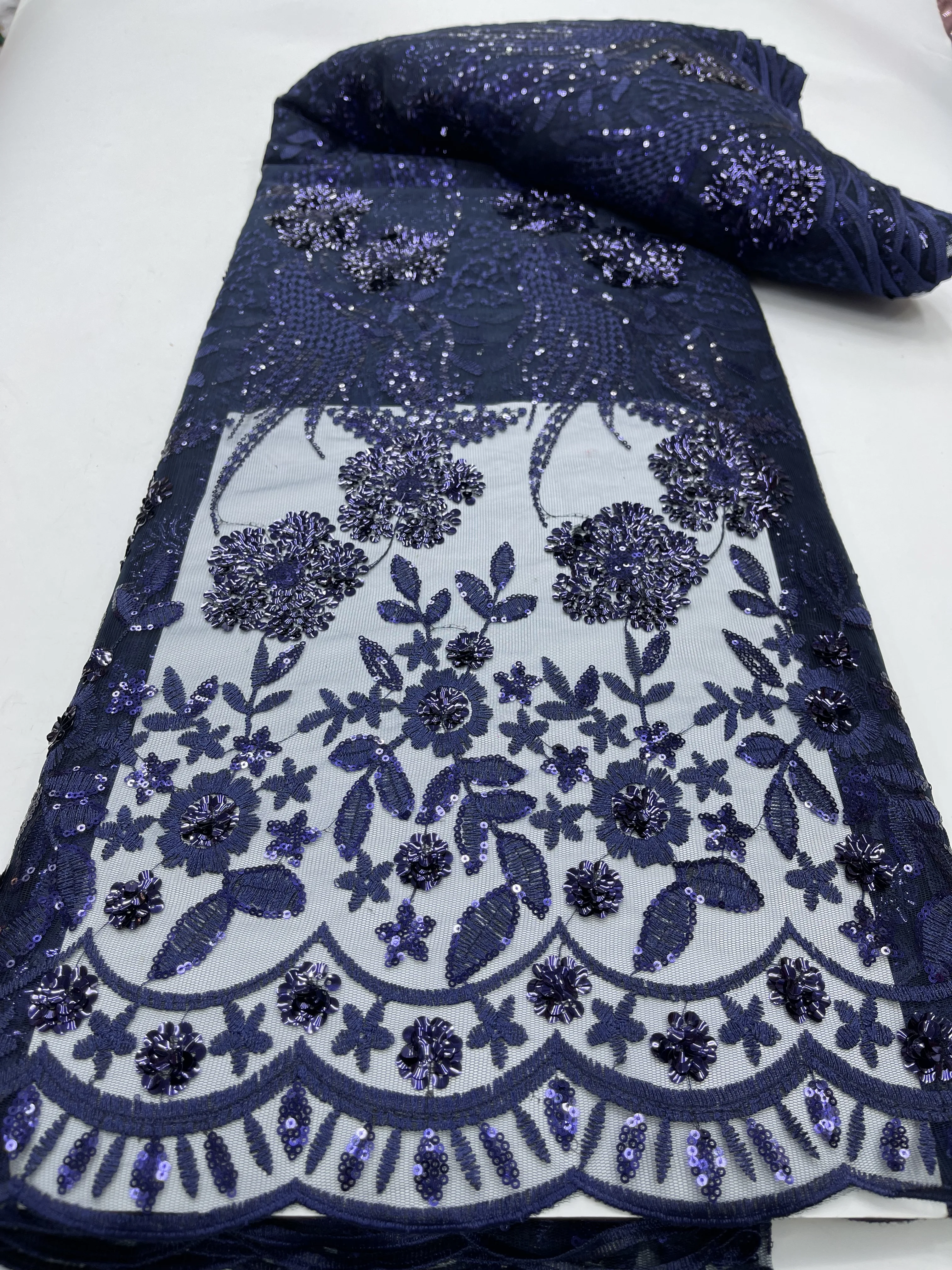 

Африканская сетчатая кружевная ткань, новейшая французская Тюлевая кружевная ткань с 3D цветами и блестками для женщин, платья для рождественской вечеринки, шитье