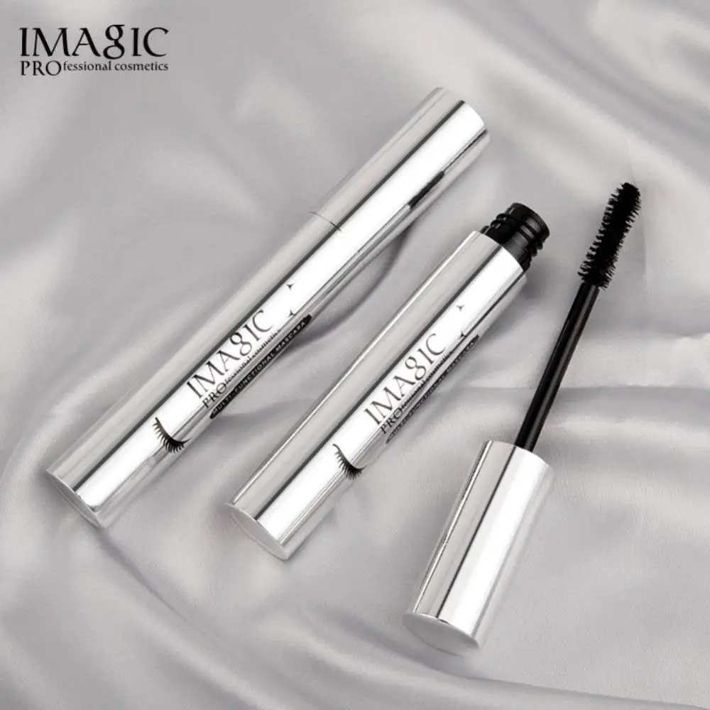 

1pcs Black Mascara Sparkling Eyes Eyelashes Extension Waterproof Mascara Natural Curl Volumizing Mascara Silver Tube Mascara