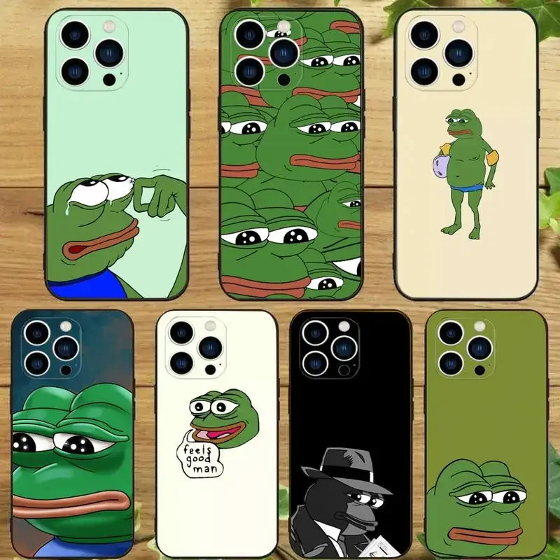 Чехол P-Pepe для телефона с забавной лягушкой iPhone 15 14 13 12 11 Pro Max Xs Xr X 7 8 Plus Mini