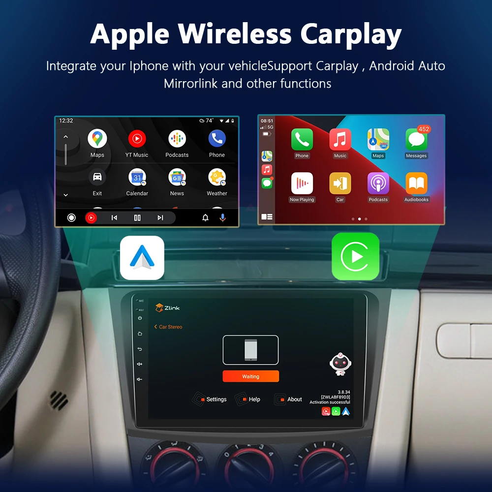 4G Carplay Auto For Mazda 3 2004 - 2013 Android 10 скачать радио мультимедийный проигрыватель 2 din GPS