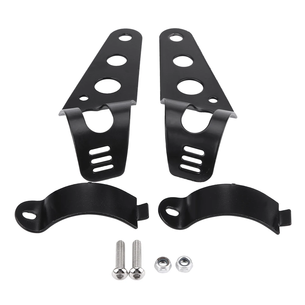 

35-45mm Motorcycle Headlight Mount Bracket Fork Tube Clamp Kit Black for Chopper Cafe Racer Headlight Mounting Bracket