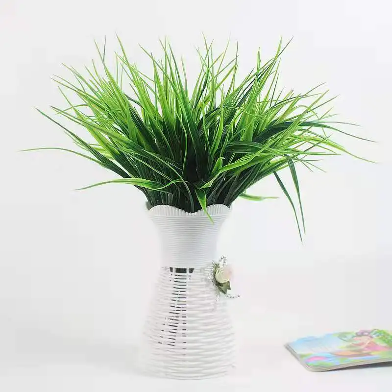 

Искусственные растения с 7 вилками, цветок, зеленая трава, пластиковые зеленые листья, искусственный декор для свадьбы, сада, дома, стола