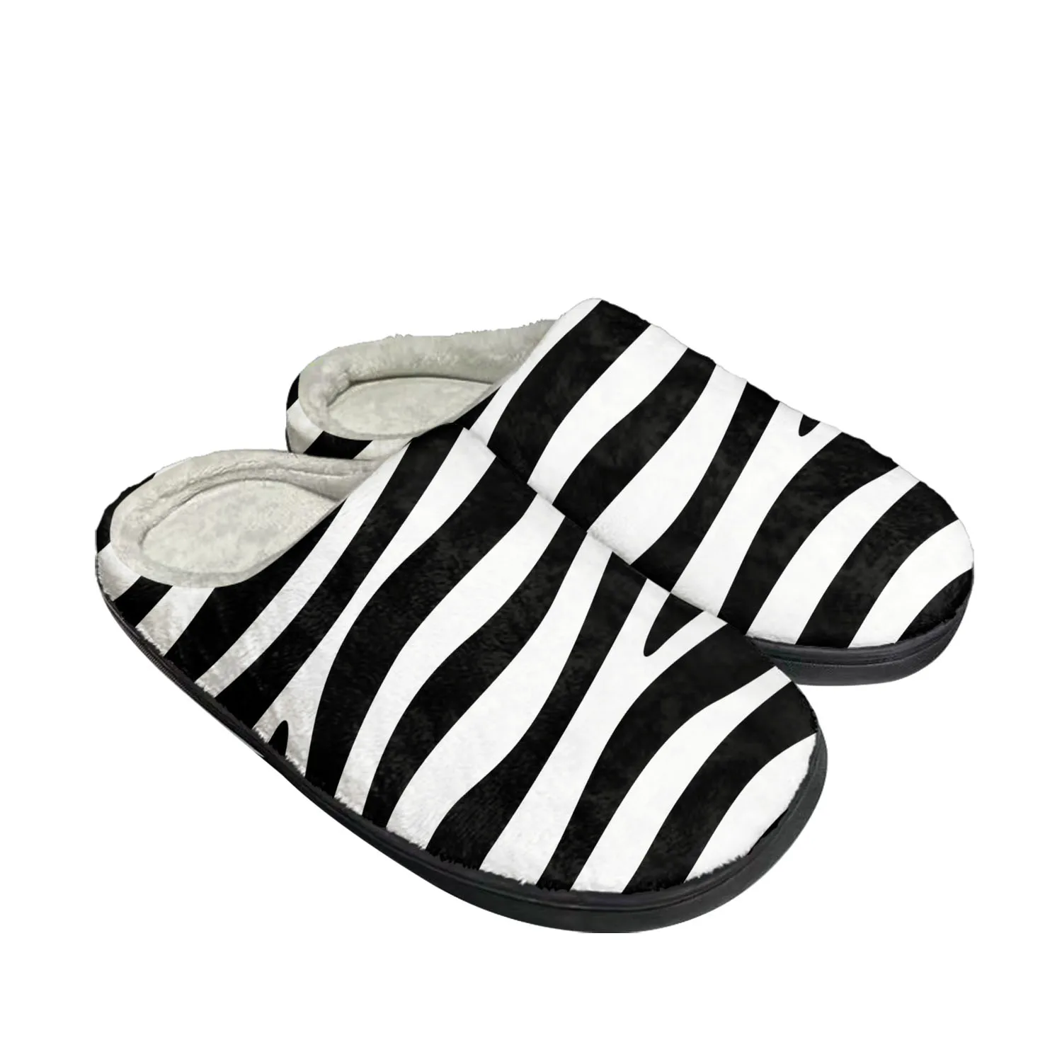 

Fashion 3D Zebra Print Home Cotton Custom Slippers Mens Womens Sandals Tide Printed Causal Plush Bedroom Shoes Thermal Slipper