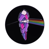 the crystal of the moon reflects the rainbow television brocohes badge for bag lapel pin buckle jewelry gift for friends