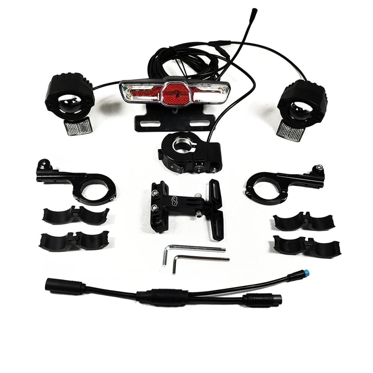 Двойные фары для электрического велосипеда 12-72 в передний и задний поворотный