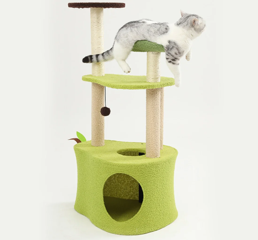 

Large three-layer cat climbing frame avocado cat scratching column fun cat litter cat frame one cat claw grinding toy