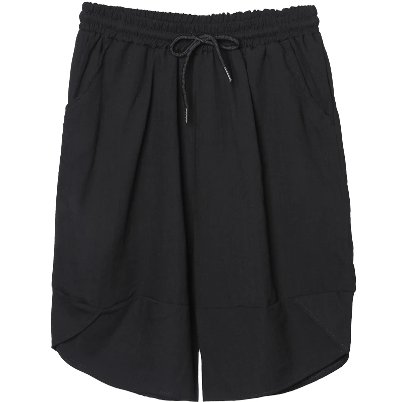 Japanese Sle All-Matching Slish Hem Slit Light Thin and Loose Fifth Pants Shorts Men's Trendy Middle Minimalist Cas...