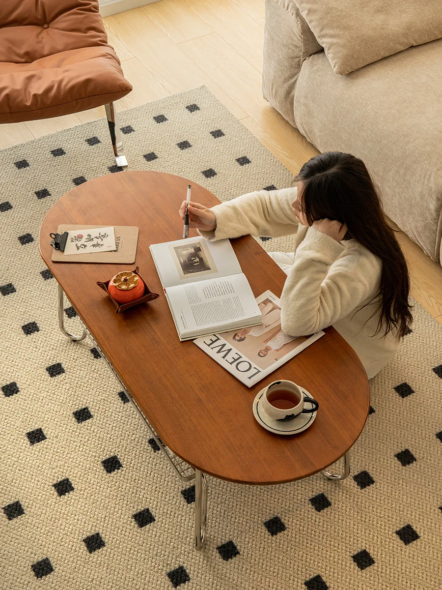 Маленький чайный столик Huxing из нержавеющей стали в винтажном стиле массива