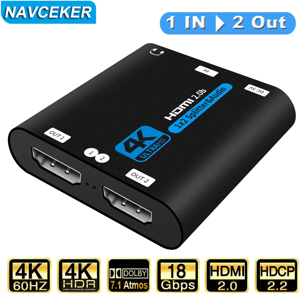 

2022 1x8 4K UHD HDMI Splitter 2.0 1x2 HDMI 2.0 Splitter HDCP 2.2 HDR Splitter HDMI 2.0 4K 1x4 HDMI2.0 Splitter For XBox PS4 pro