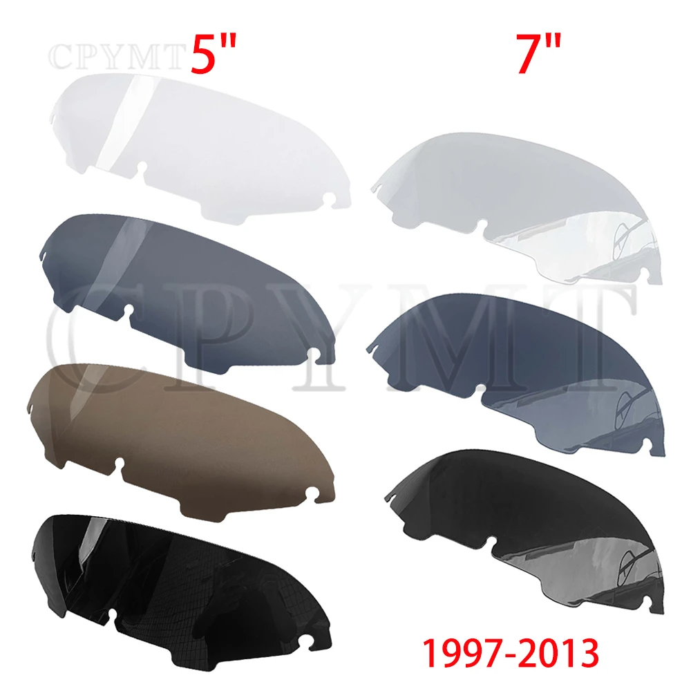 Лобовое стекло мотоцикла 5 дюймов 7 ветровое подходит для Harley Electra Street Glide Touring Ultra