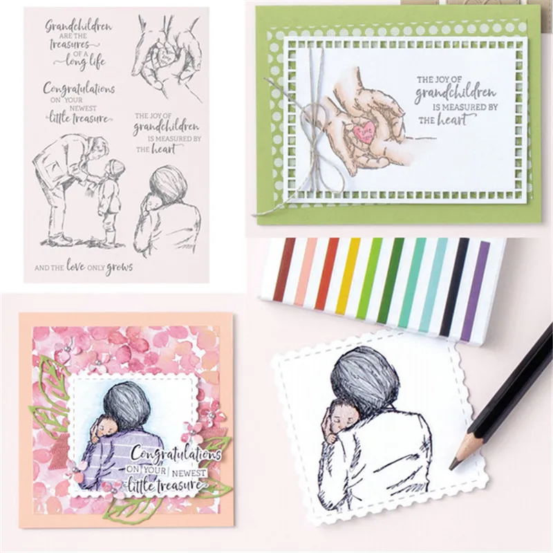 

Mother Child Metal Cutting Dies and Stamps DIY Scrapbooking Paper Cards Template Decorative Crafting Embossing Die Cutting New