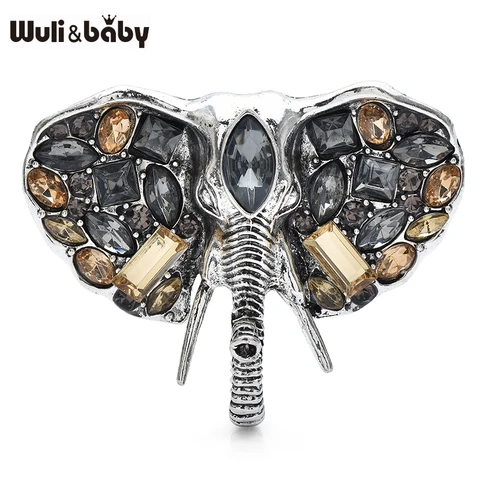 Wuli&baby Металлическая брошь голова слона