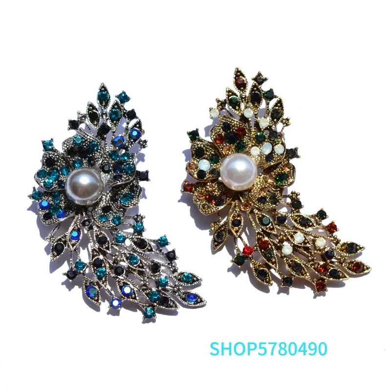 Женская Брошь в виде павлина с жемчугом