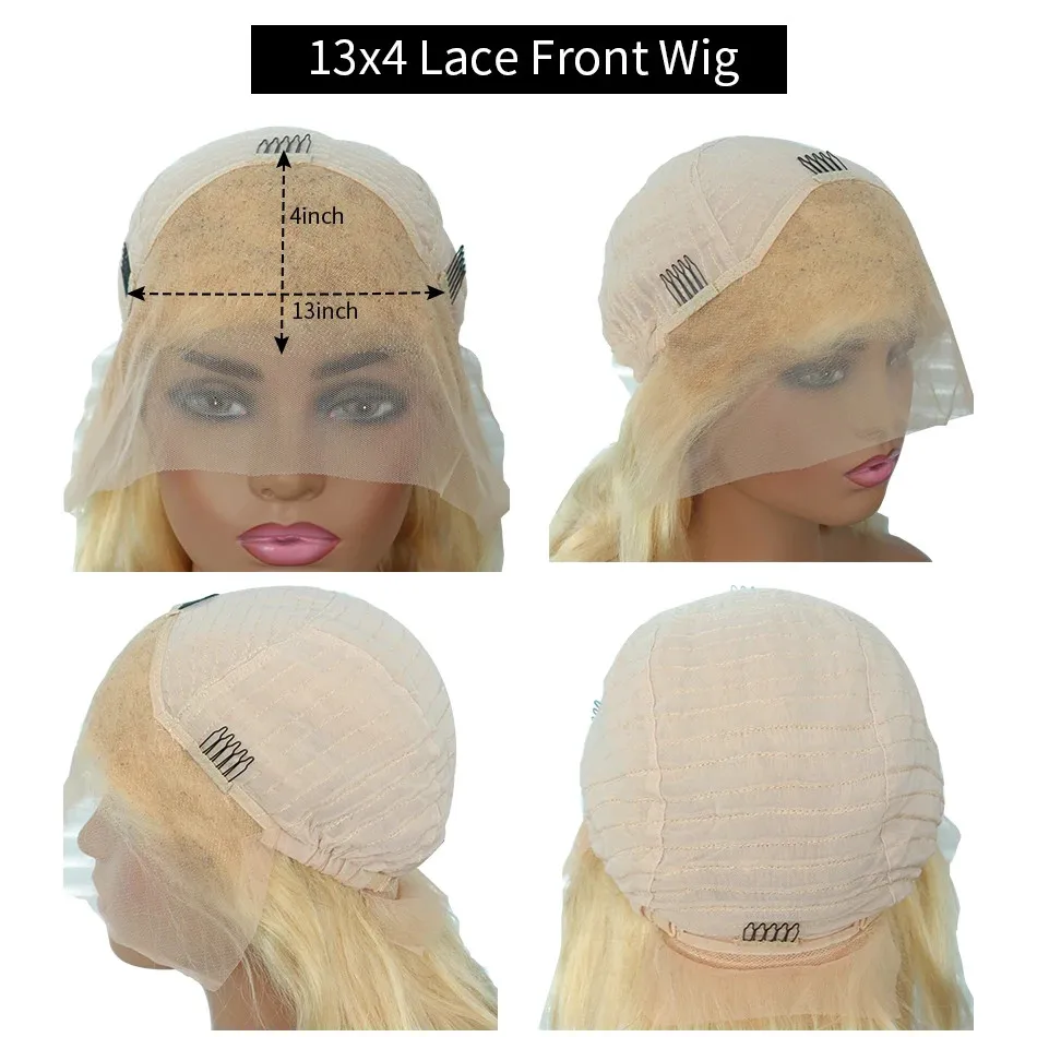 613 блонд короткий Боб человеческие волосы парики для женщин бразильский Реми