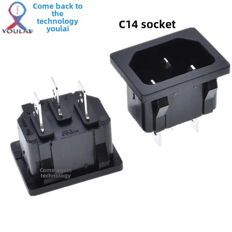 Высокоточная вилка переменного тока 15 А 250 В C14 большая печатная проводка