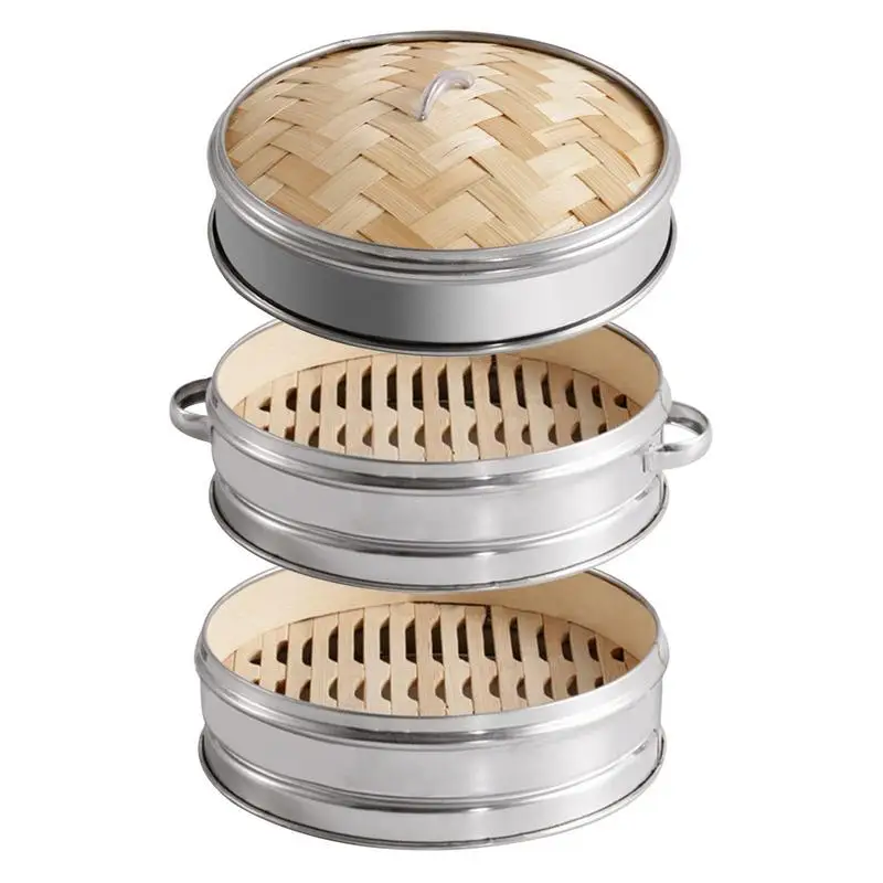 

Kitchen Steamer Stainless Steel Cookware Bamboo Steamer Fish Pasta Rice Basket Set Dumpling Steamer Kitchen Cooking Accessories