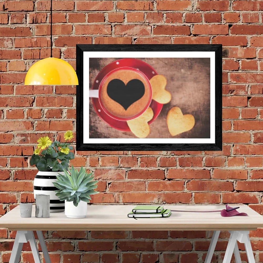 

Алмазная картина DIY Кофе любовь вышивка крестом Алмазная картина полный круг Алмазная мозаика украшение дома подарок