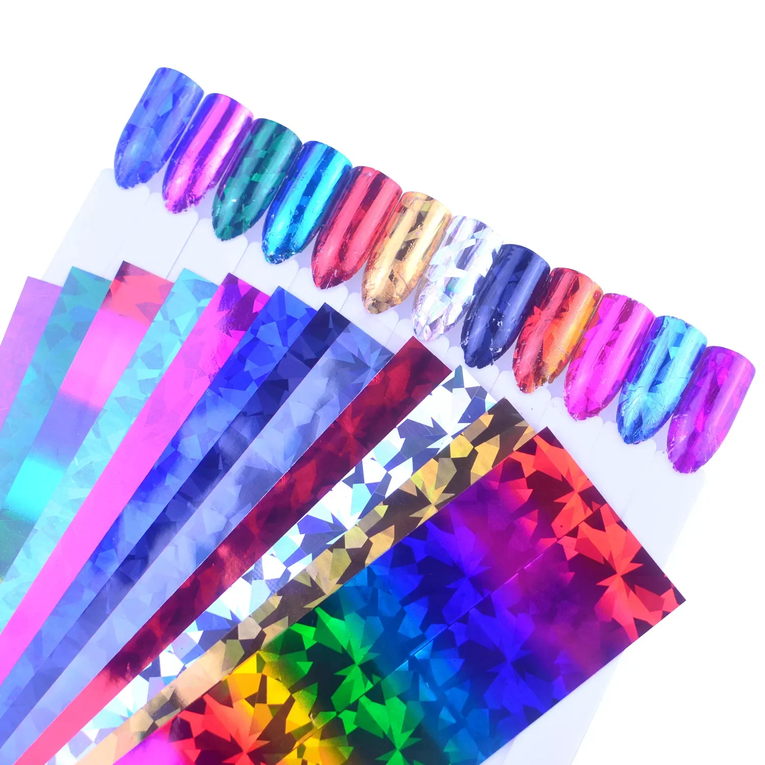 

20*4cm Colorful Nail Foil Set Adhesive Transfer Sticker Laser AB Color Wraps Slider Tape Decoration Manicure