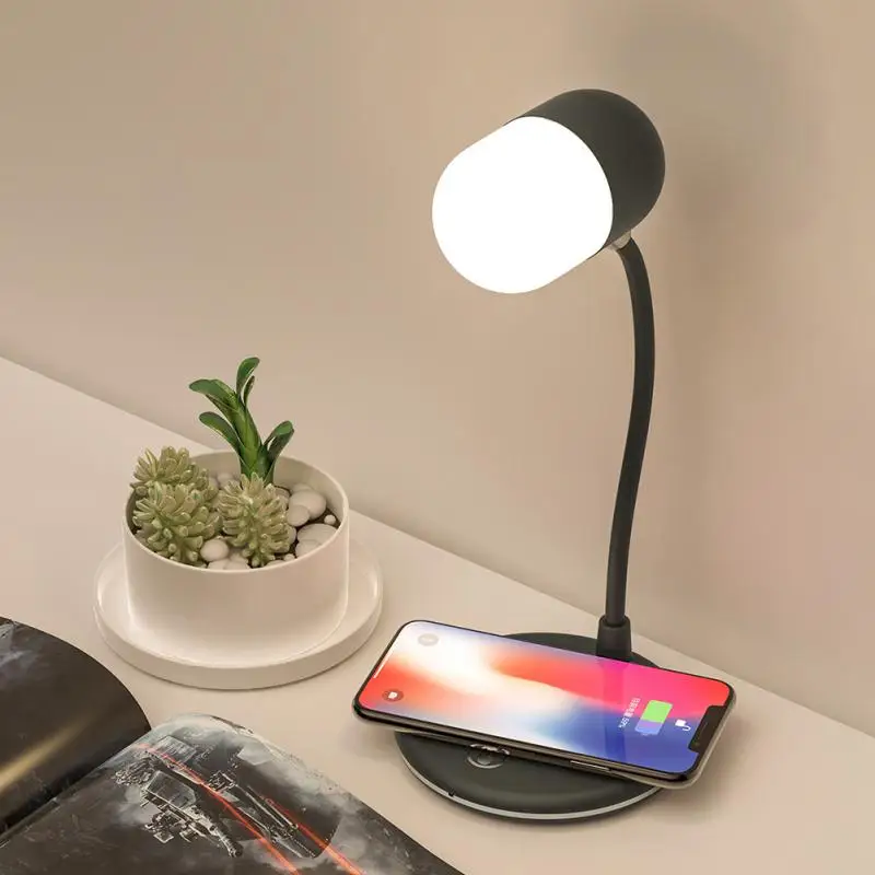 

Bluetooth Speaker Wireless Charging LED Desk Lamp Three-in-one Touch Desk Lamp Eye Protect Study Business Light Table Lamp