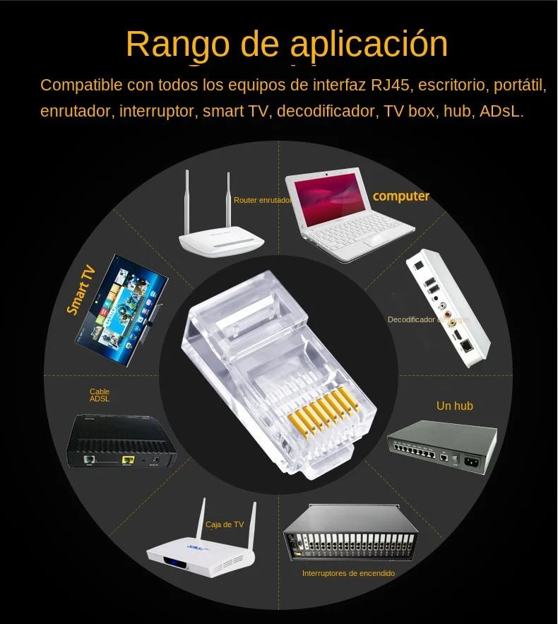 100 шт. разъем для кабеля Ethernet RJ45 8 контактов