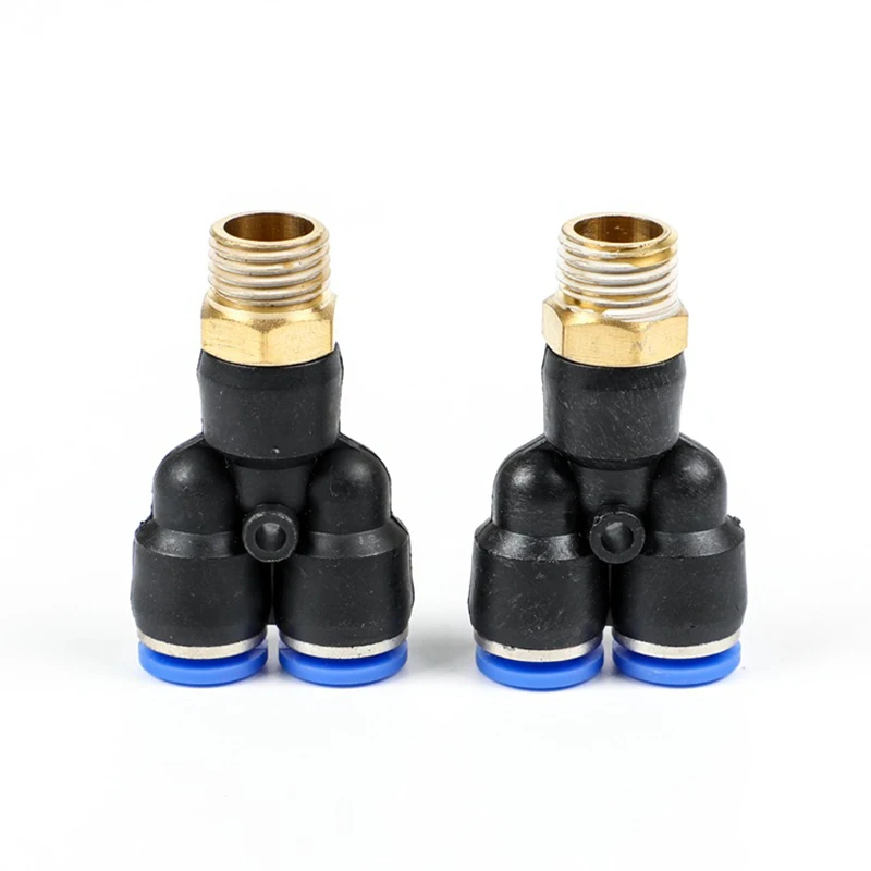 

PX Pneumatic Connector Plastic Air Fittings M5/4/6/8/10/12mm Male Thread 1/8" 3/8" 1/2" 1/4" Fast Coupler Y Shape