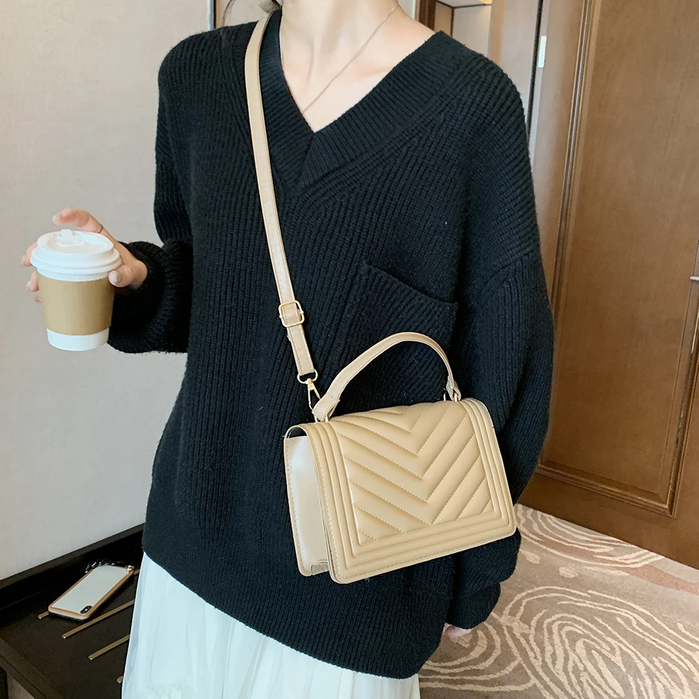

Solid Color Shoulder Messenger Bag Women Handbags Totes Bags Fashion Simple PU Leather Crossbody Bags Clutch Bag