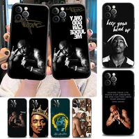 hiphop rap singer 2pac tupac shakur phone case for iphone 8 plus se 2020 2022 11 12 13 pro xs max mini xr case black soft cover