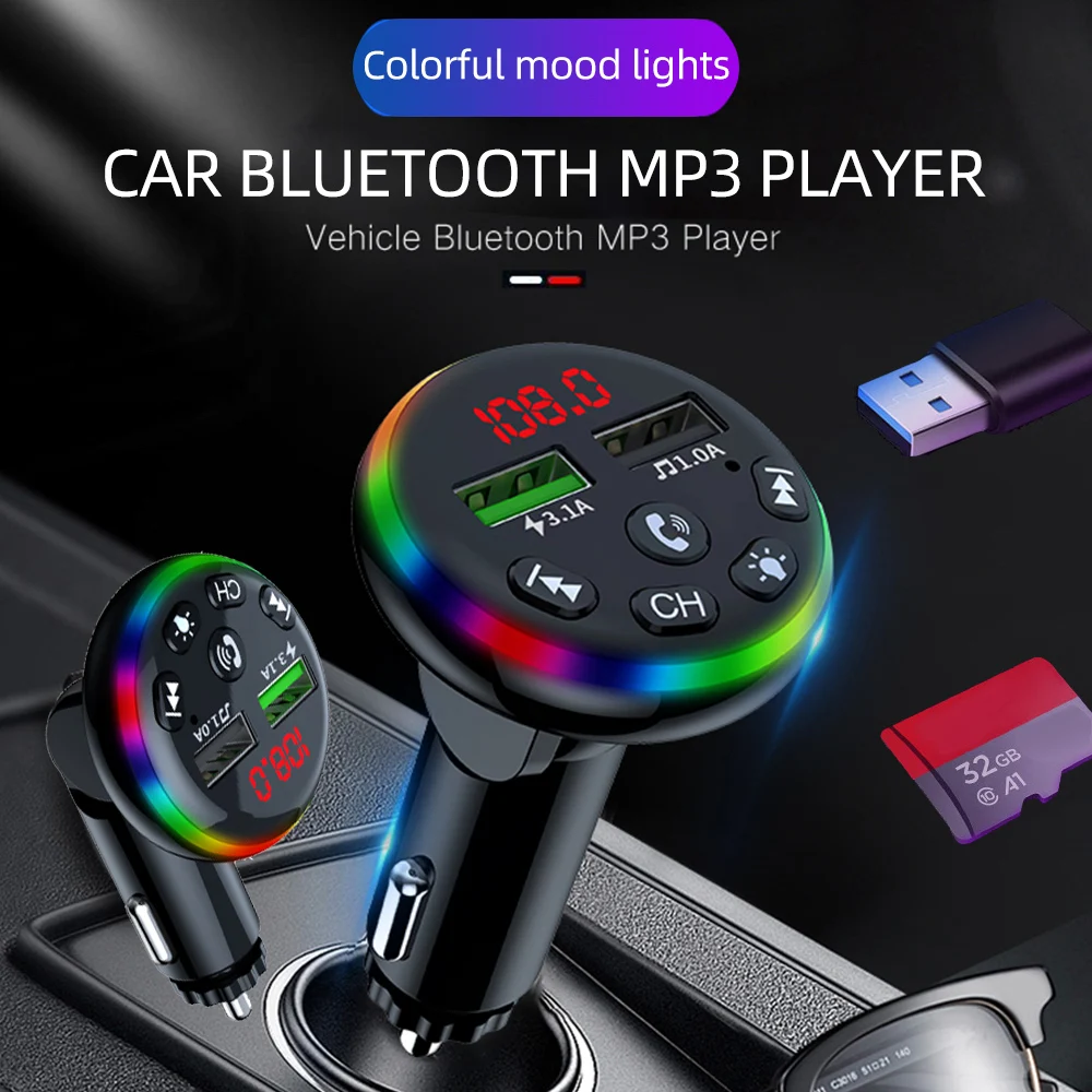 

Беспроводной FM-трансмиттер с функцией Bluetooth 5,0 и двумя USB-портами