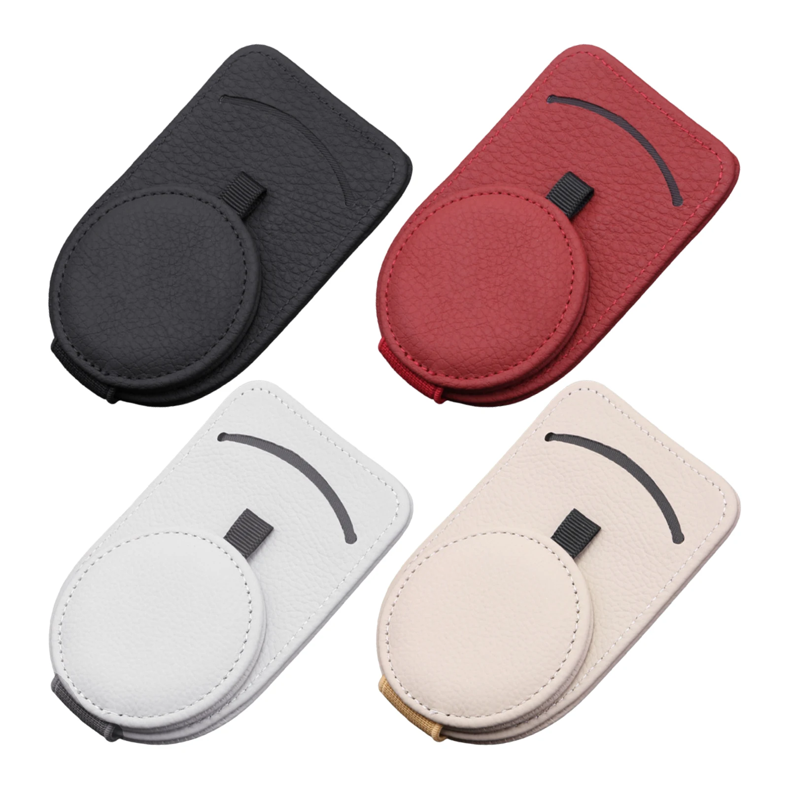 

Glasses Holder For Car Visor Leather Clip Storage Custom Fit For Sunglasses Cards Automotive Interior Organizing Accessories