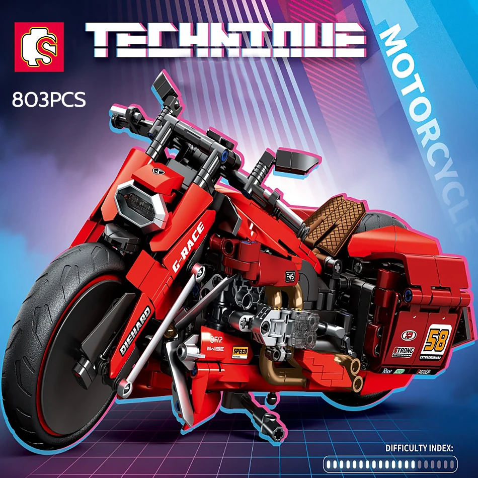 

SEMBO 803PCS Technical City Speed Motorcycle Moto Model Building Blocks Racing Car Motorbike Vehicles Bricks Toys for Children