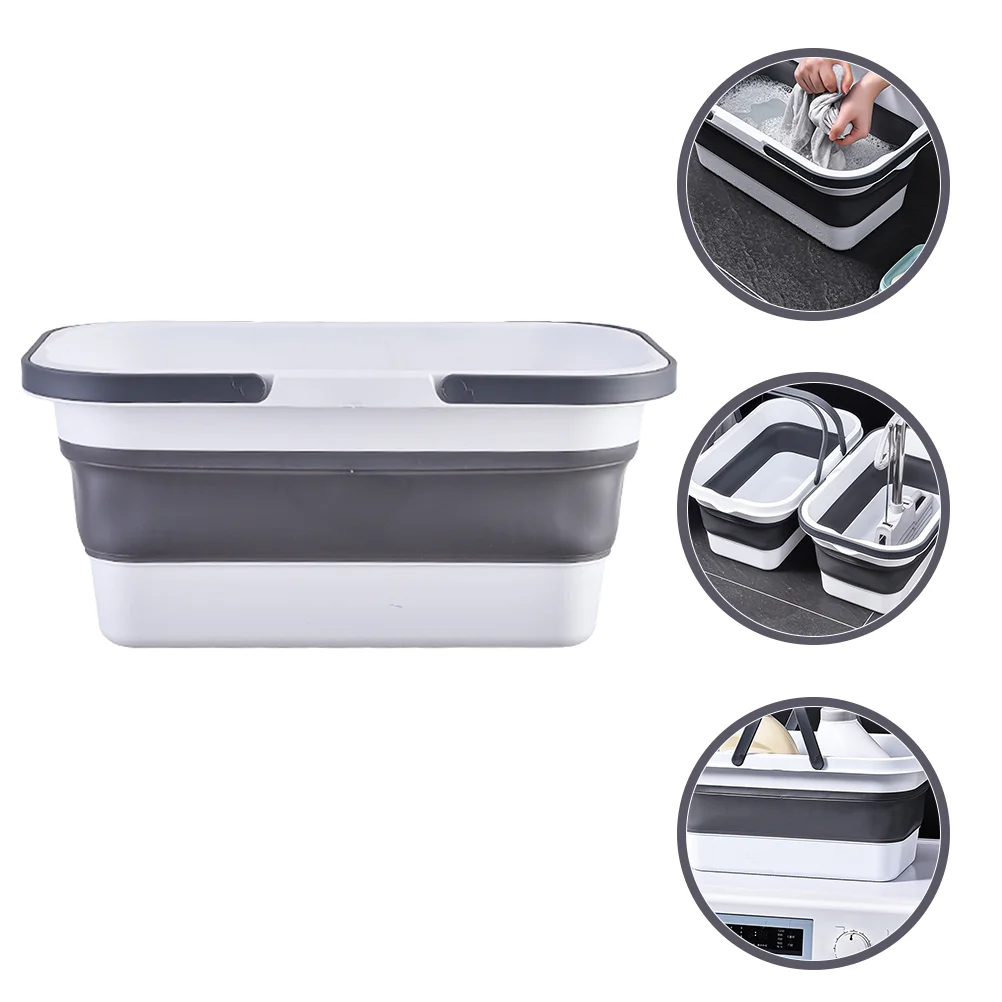 

Folding Bucket Plastic Foldable Cleaning Mop Handle Portable Collapsible Buckets Household
