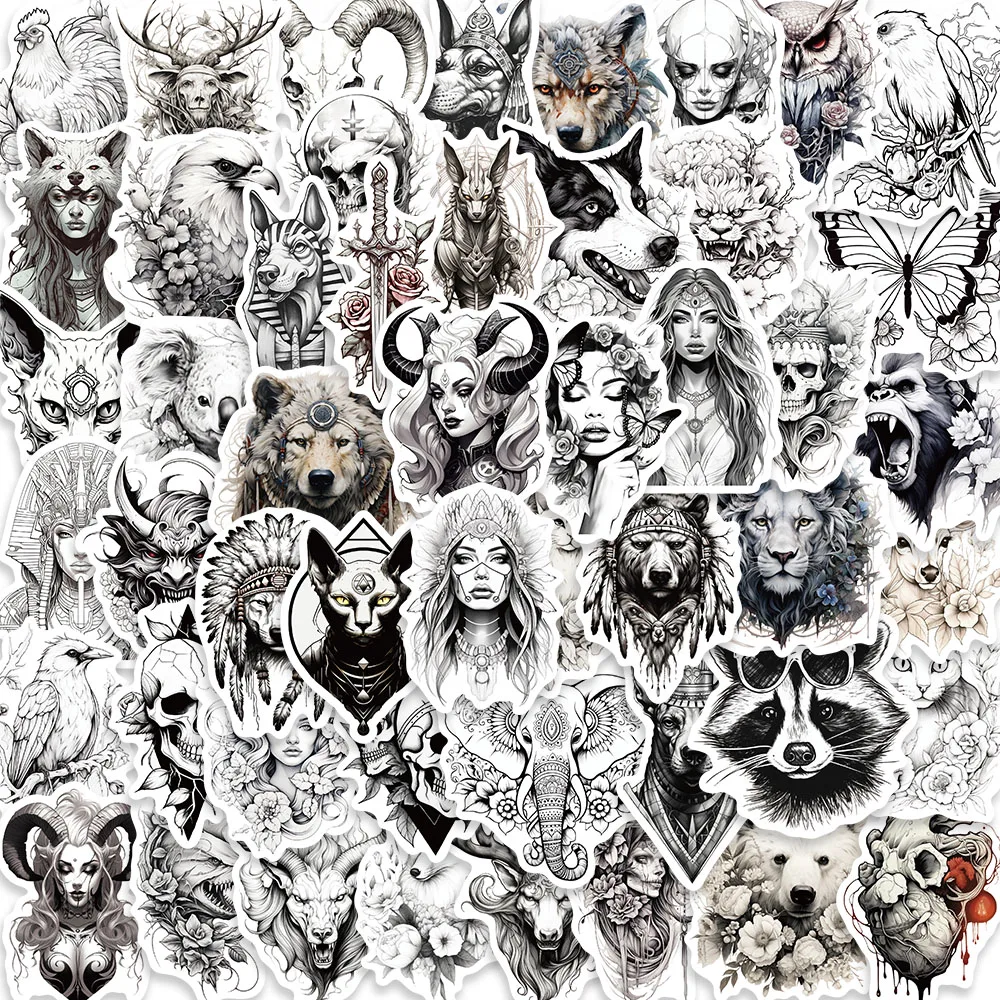 50 шт. водонепроницаемые Стикеры для ноутбука в готическом стиле