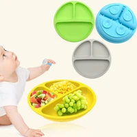 baby safe sucker silicone dining plate solid cute cartoon children dishes suction toddle training tableware kids feeding bowls