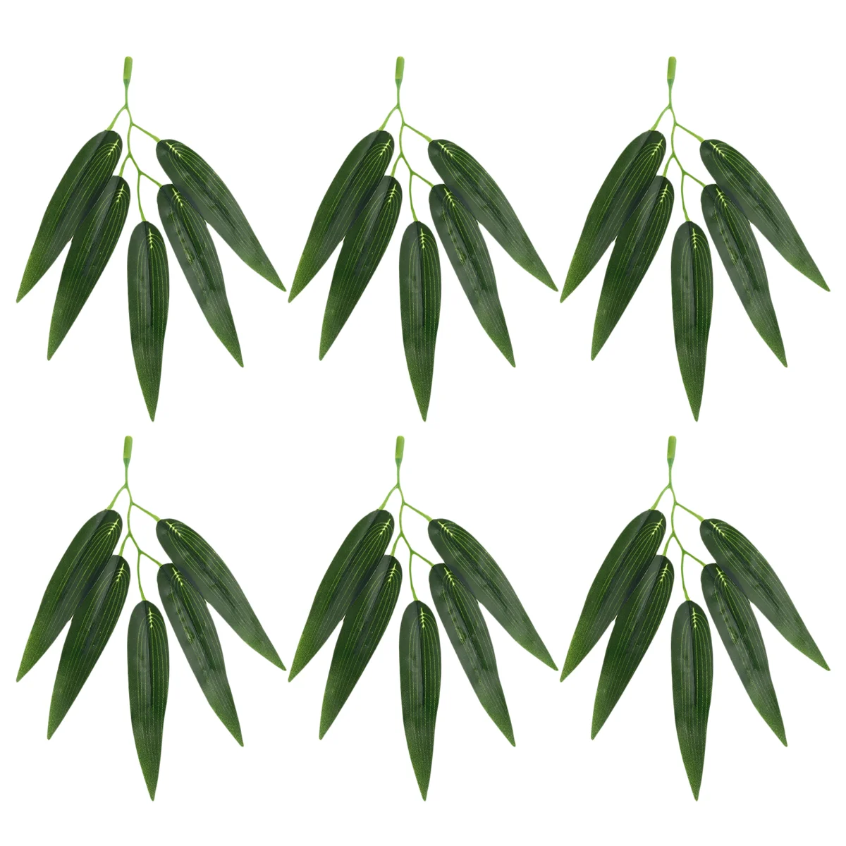 

Leaves Fake Bamboobranches Artificial Simulated Greenerygreen Faux Stems Decor Leaf Craftstropical Palm Decoration Outdoor
