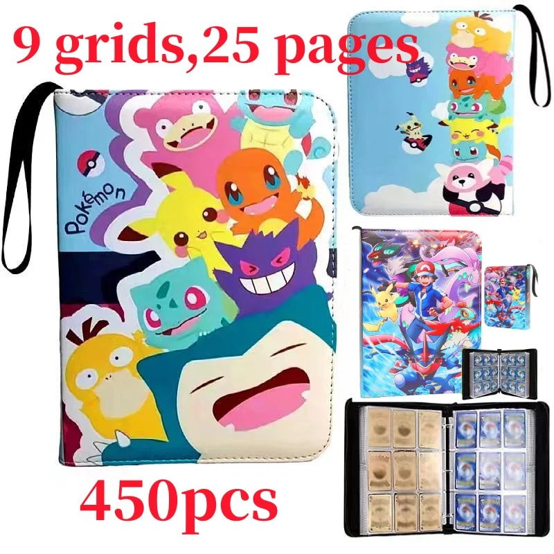 

26 Style 450Pcs Pokemon Double Pocket Binder Cards Collectors Album Anime Game Card Portable Storage Case Kids Christmas Gift