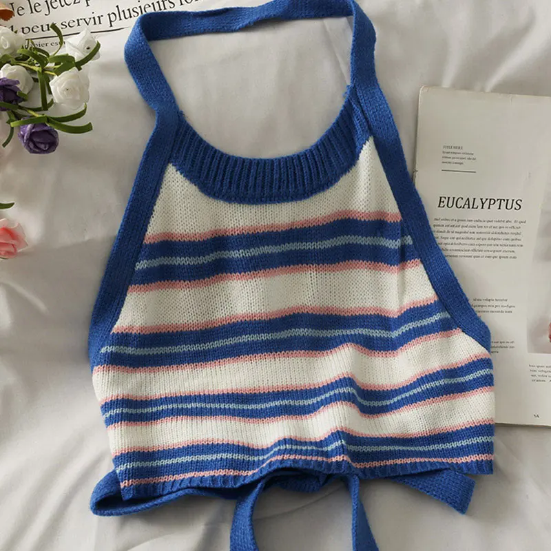 Женская майка без рукавов с открытыми плечами и бантом