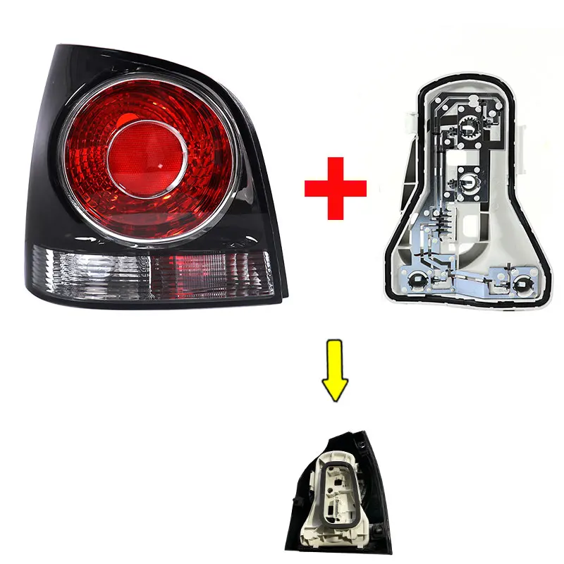 

Автомобильные аксессуары, задний фонарь для Volkswagen VW Polo Hatchback 2006-2010, задний фонарь автомобиля, держатель печатной платы, лампа без лампочек