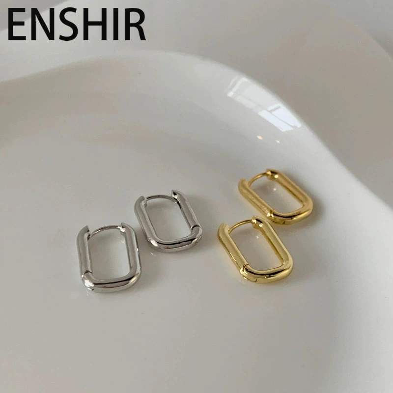 Женские и мужские серьги-кольца enshirгеометрической формы