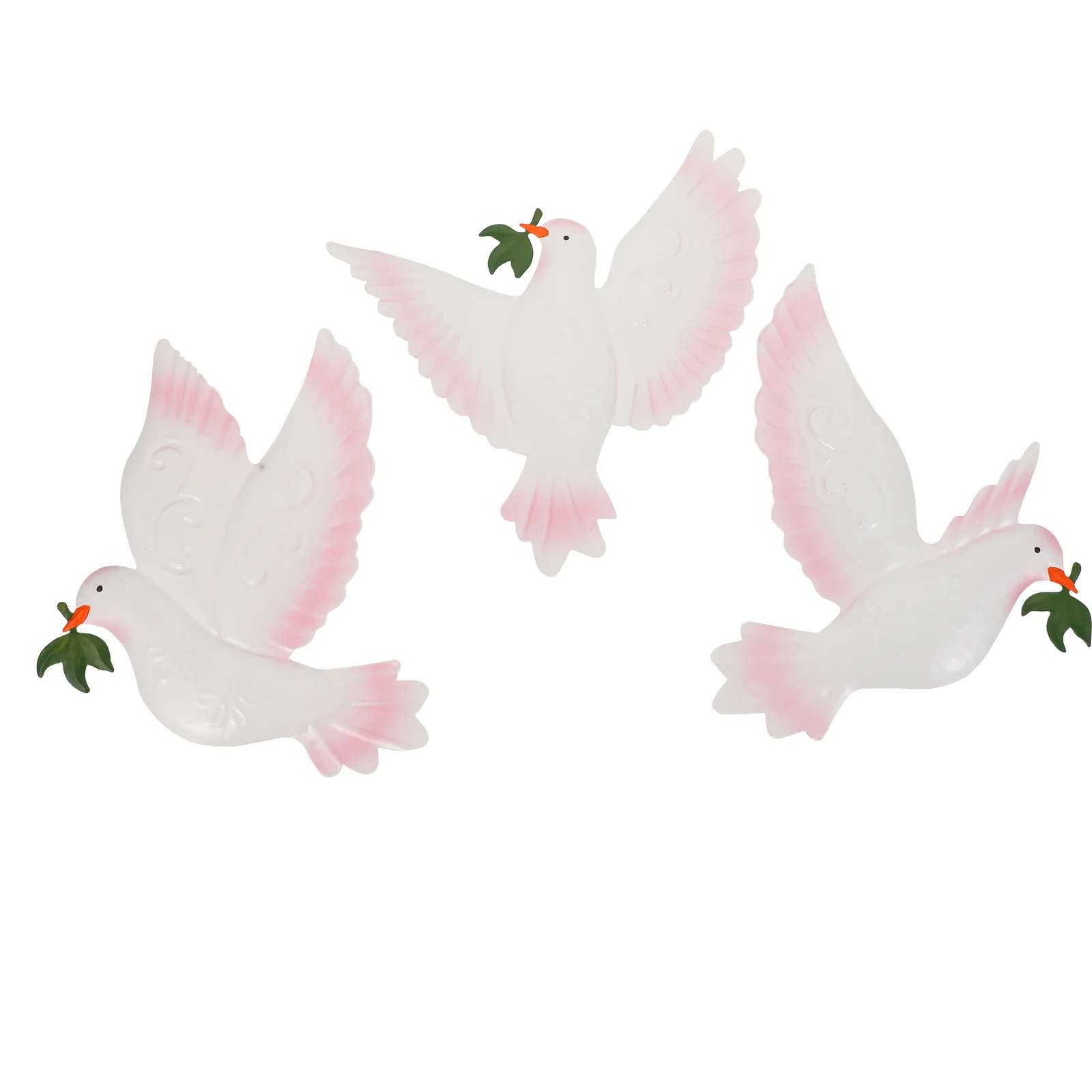 

3Pcs Iron Hanging Birds Hanging Decorative Iron Birds Iron Decorations (White)