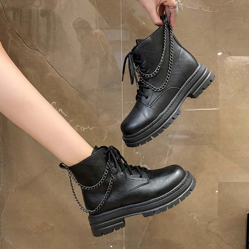 

Модная женская обувь 2023, женские ботинки, современные женские ботинки до середины икры, женская обувь на платформе со шнуровкой и прямым каблуком, женская обувь