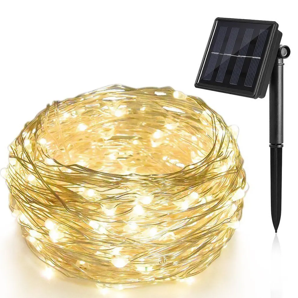 

200 LED Warm White Solar USB Dual Power String Fairy Lights Xmas Garden 8 Mode