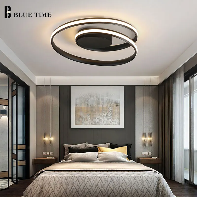 

Black Finished Modern Led Ceiling Light For Living room Bedroom Dining room Kitchen Home Ceiling Lamp Metal Lustre Luminaires