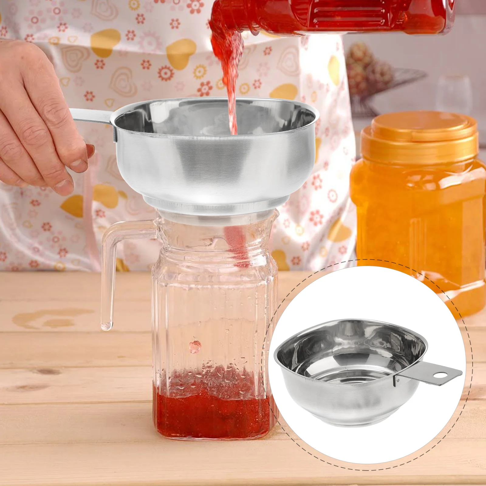 

Funnel Canning Kitchen Funnels Steel Stainless Widemouth Cookingmetal Oil Bottles Filling Liquid Jam Supplies Strainerutensil