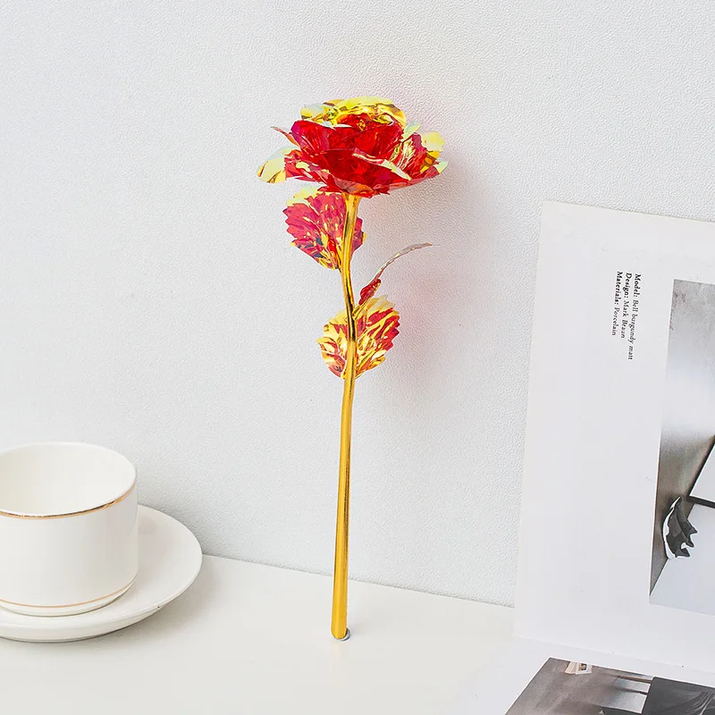 

Artificial Flowers 24k Gold Rose Fairy String Lights New Year Valentine's Day Gift/Present Foil Flowers Home Decor Fake Roses