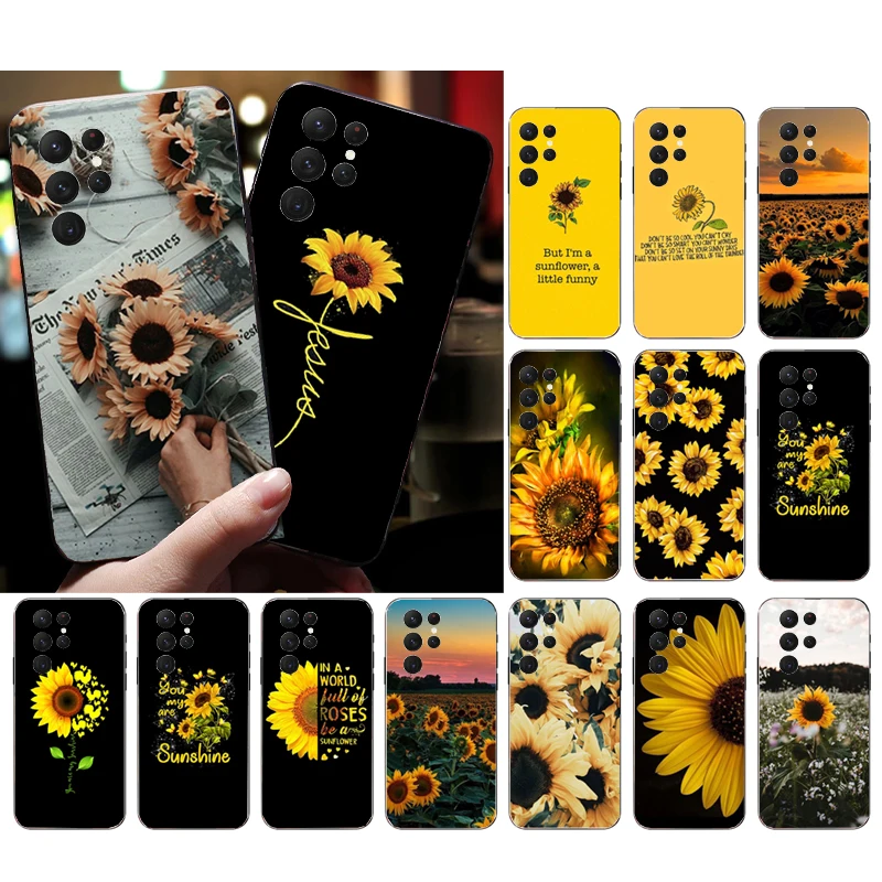 Phone Case for Samsung Galaxy S23 S22 S21 S20 Ultra S20 S22 S21 S10 S9 Plus S10E S20FE Beautiful Flower sunflower Case
