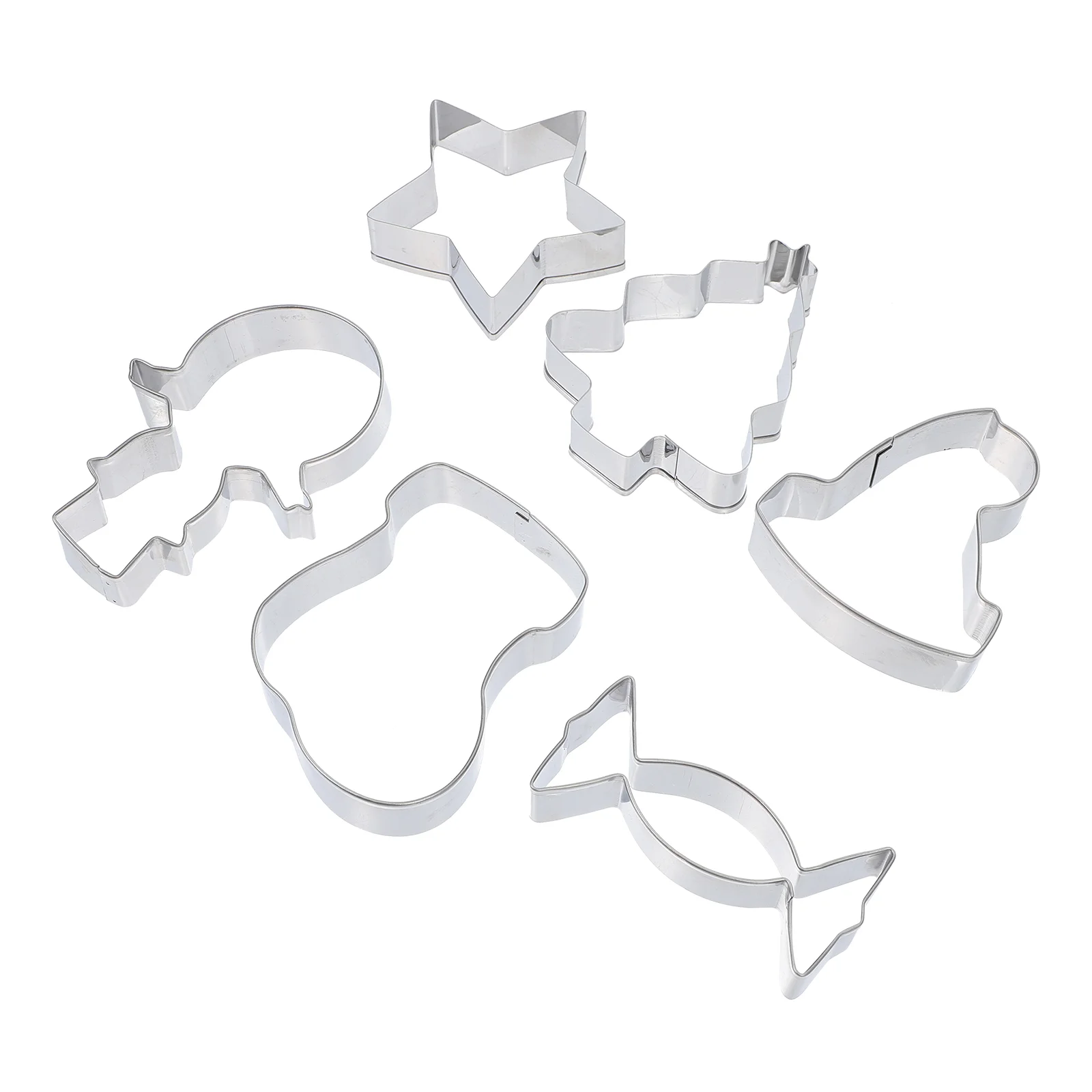 

6pcs Christmas Cookie Molds Cartoon Cookie Molds Stainless Steel Biscuit Molds )